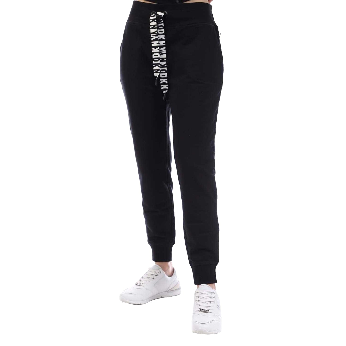 Black - Lifestyle - DKNY Womens-Ladies Two Tone Cuffed Jogging Bottoms