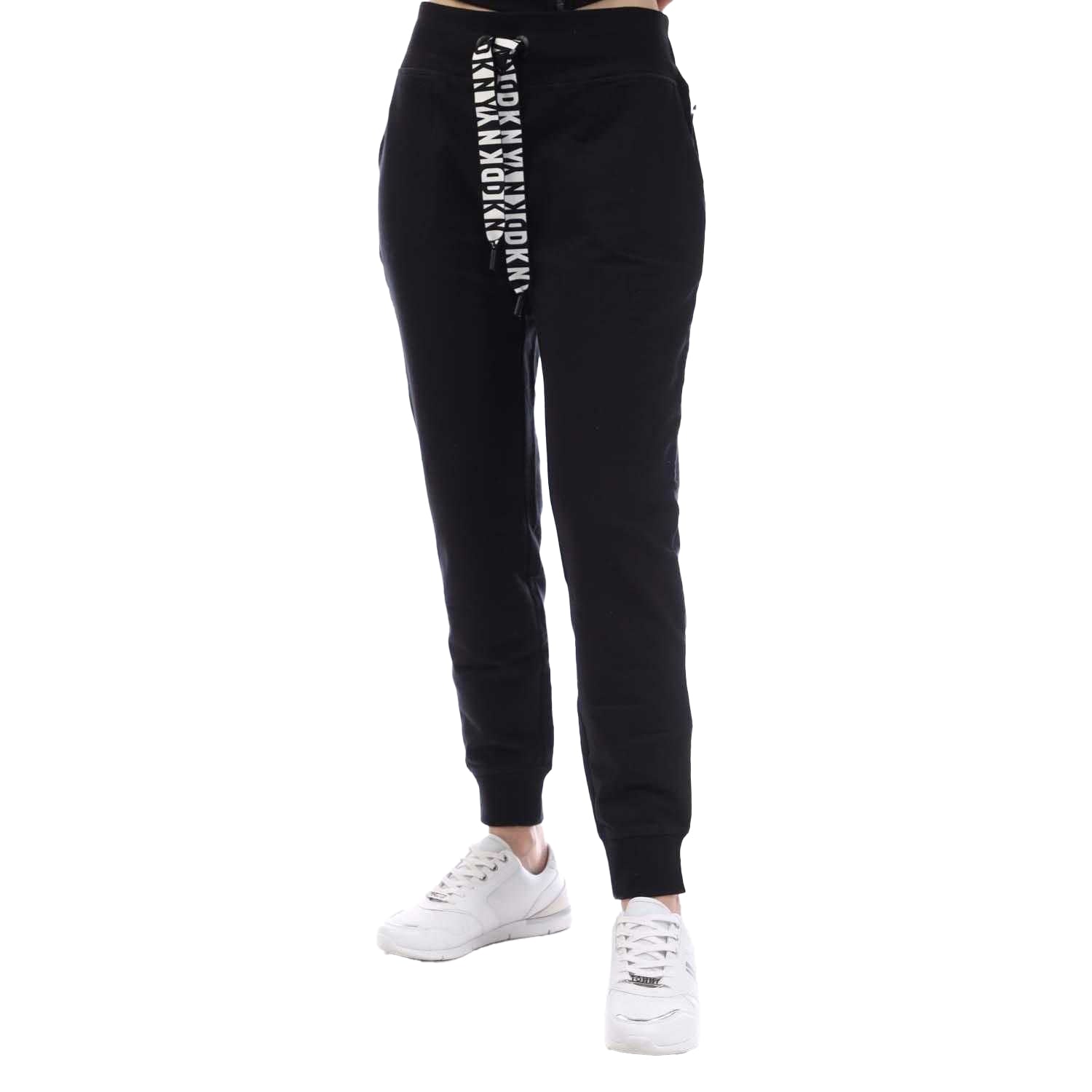 Black - Lifestyle - DKNY Womens-Ladies Two Tone Cuffed Jogging Bottoms