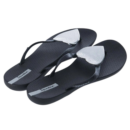 Black - Back - Ipanema Womens-Ladies Heart Maxi Sandals
