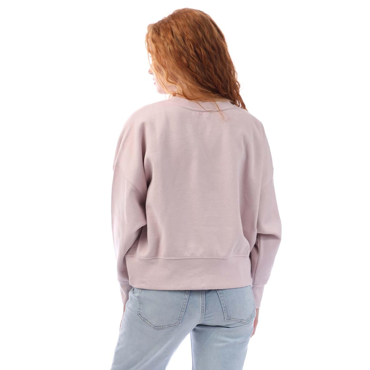 Baby Pink - Side - DKNY Womens-Ladies Crosswalk Rhinestone Crew Neck Sweatshirt