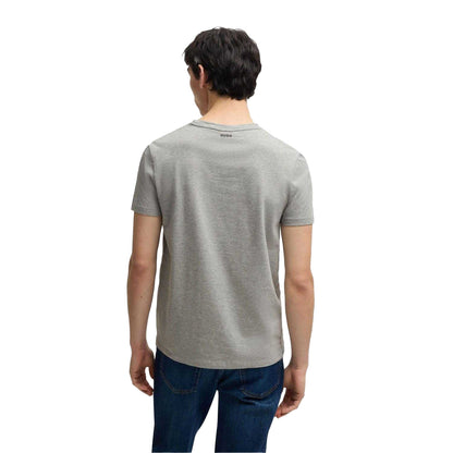 Grey - Back - Hugo Mens Stretch Slim T-Shirt (Pack of 2)