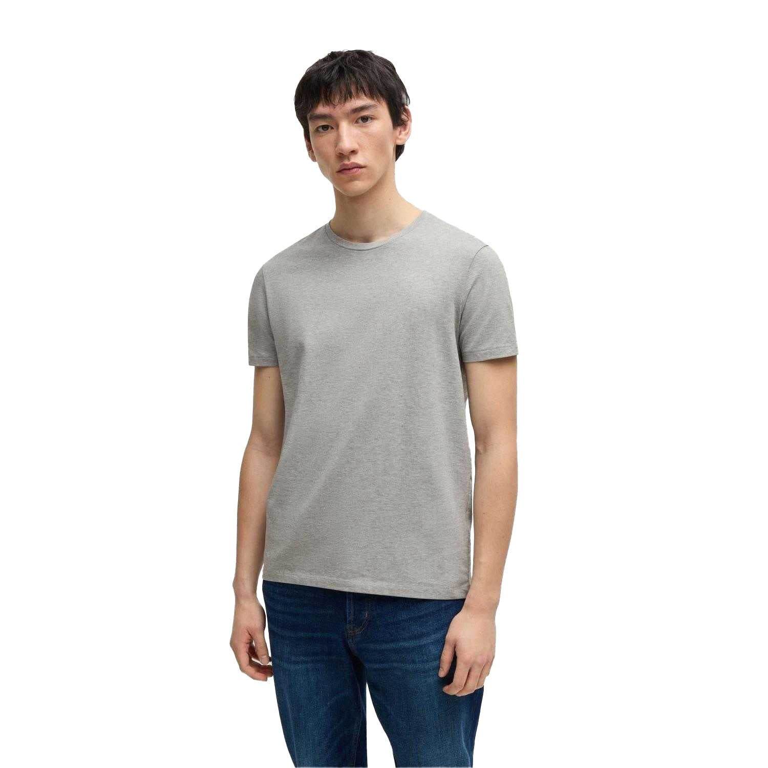 Grey - Lifestyle - Hugo Mens Stretch Slim T-Shirt (Pack of 2)
