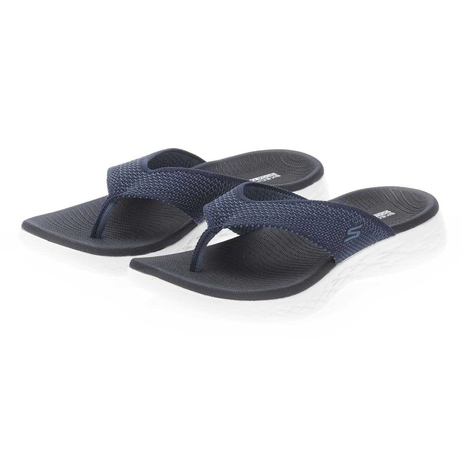 Navy - Lifestyle - Skechers Womens-Ladies On-the-GO 600 Flourish Flip Flops