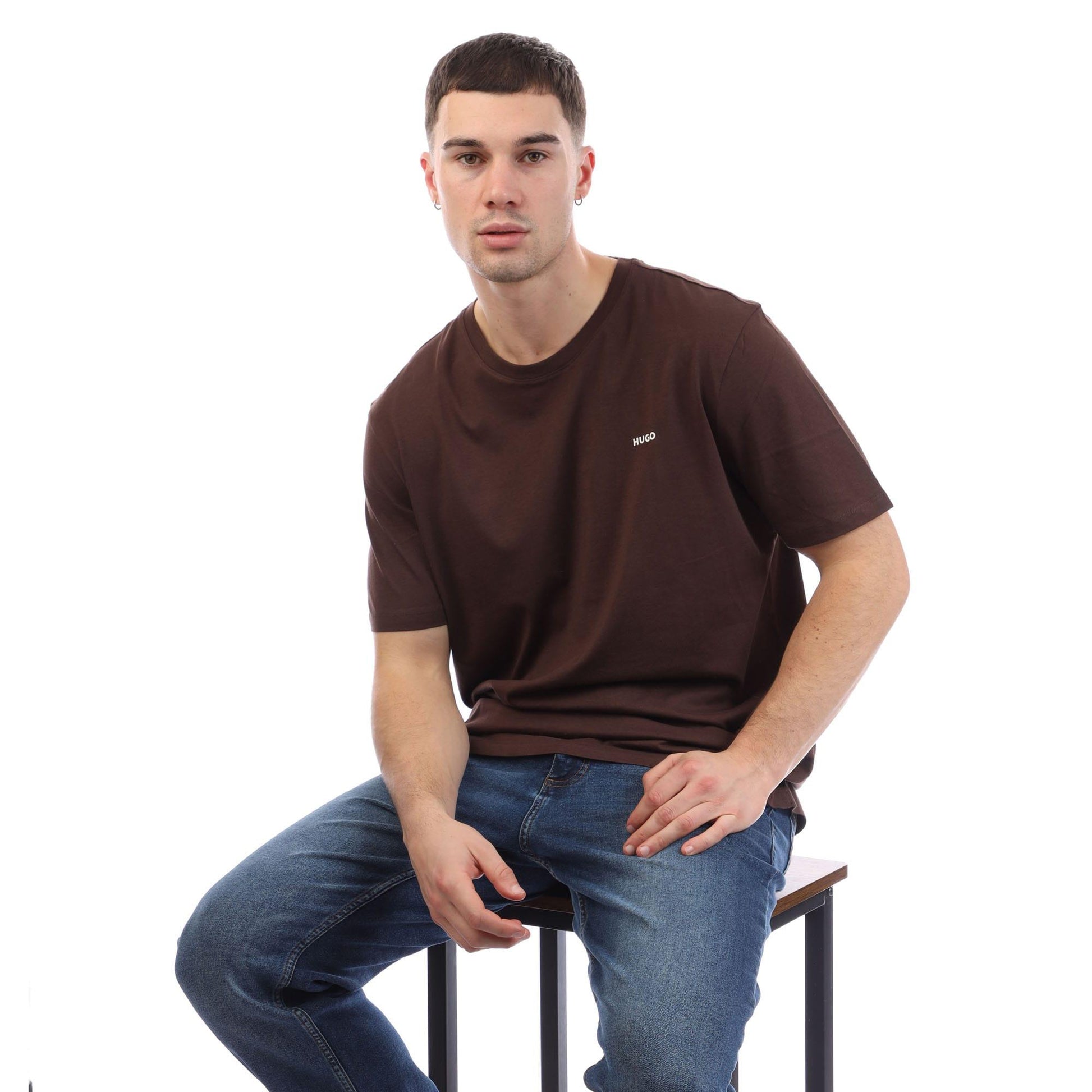 Brown - Lifestyle - Hugo Mens Dero 99 T-Shirt
