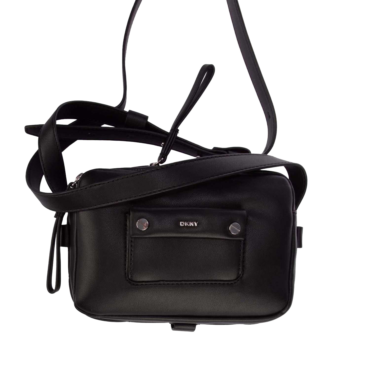 Black-Silver - Side - DKNY Ara Dz Cross Body Camera Bag