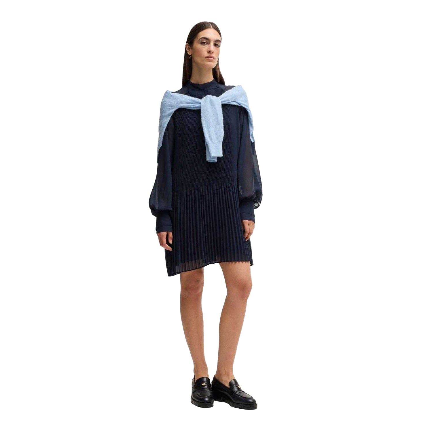 Dark Blue - Lifestyle - Boss Womens-Ladies Dolumi High-Neck Dress