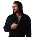 Black - Side - Nicce Mens Kuzner Plain Dressing Gown