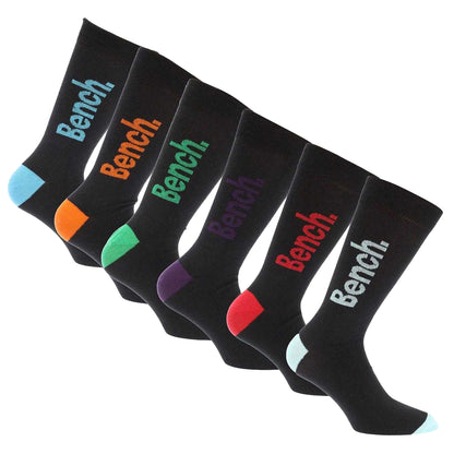 Black - Front - Bench Unisex Adult Reven Dress Socks (Pack of 7)