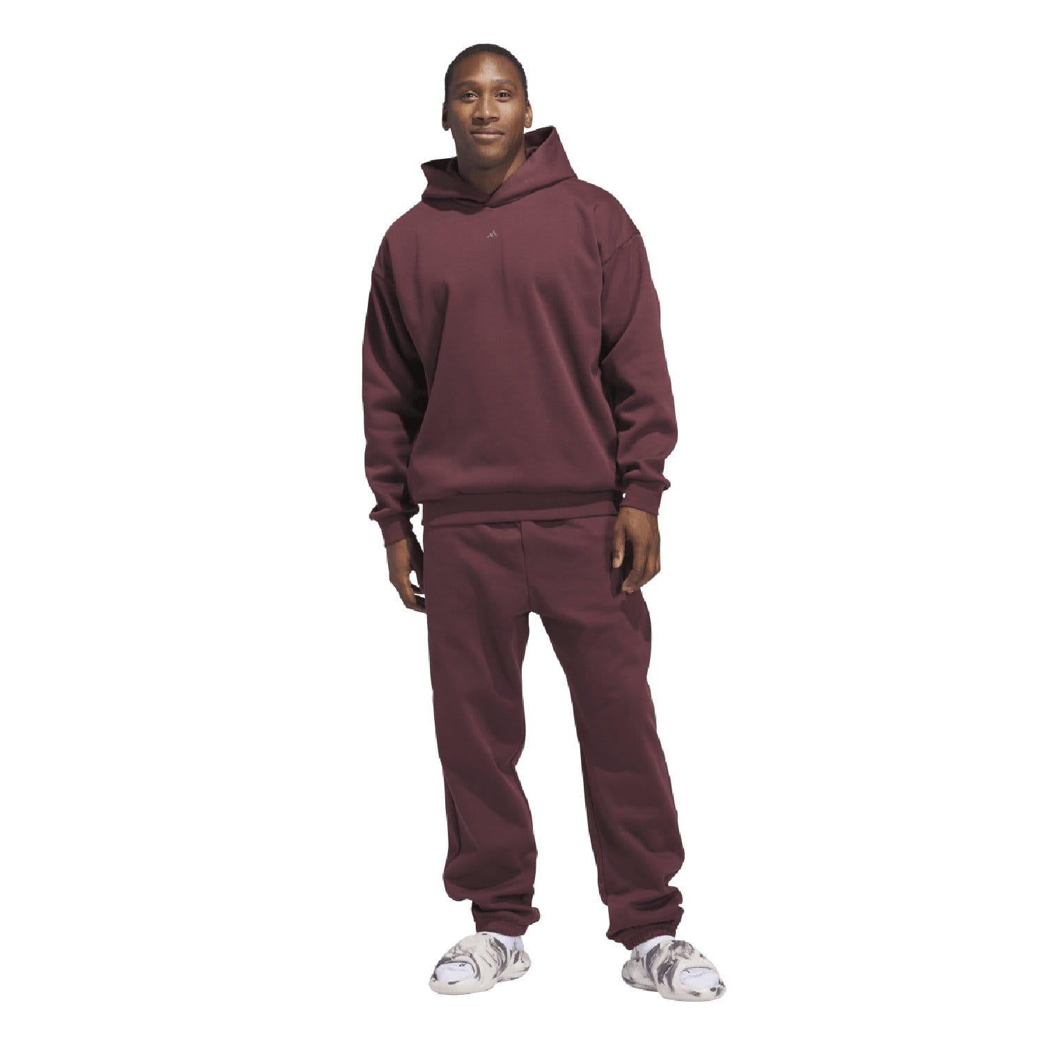 Red - Pack Shot - Adidas Unisex Adult Fleece Basketball Hoodie