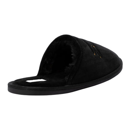 Black - Back - SikSilk Womens-Ladies Embroidered Logo Slippers
