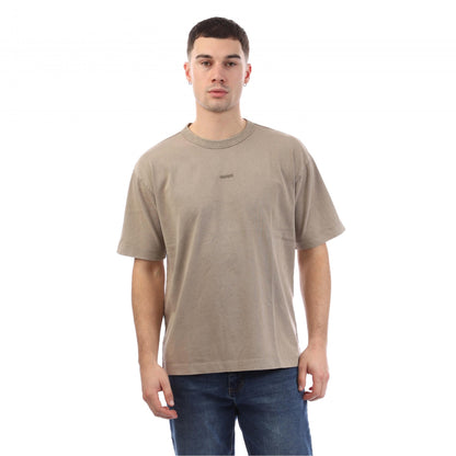 Brown - Front - Hugo Mens Docku Logo T-Shirt