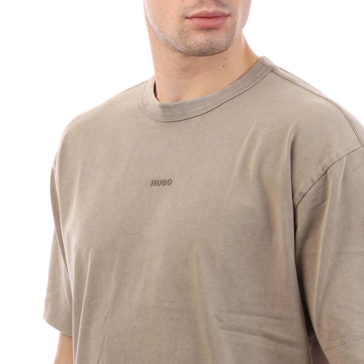 Brown - Back - Hugo Mens Docku Logo T-Shirt