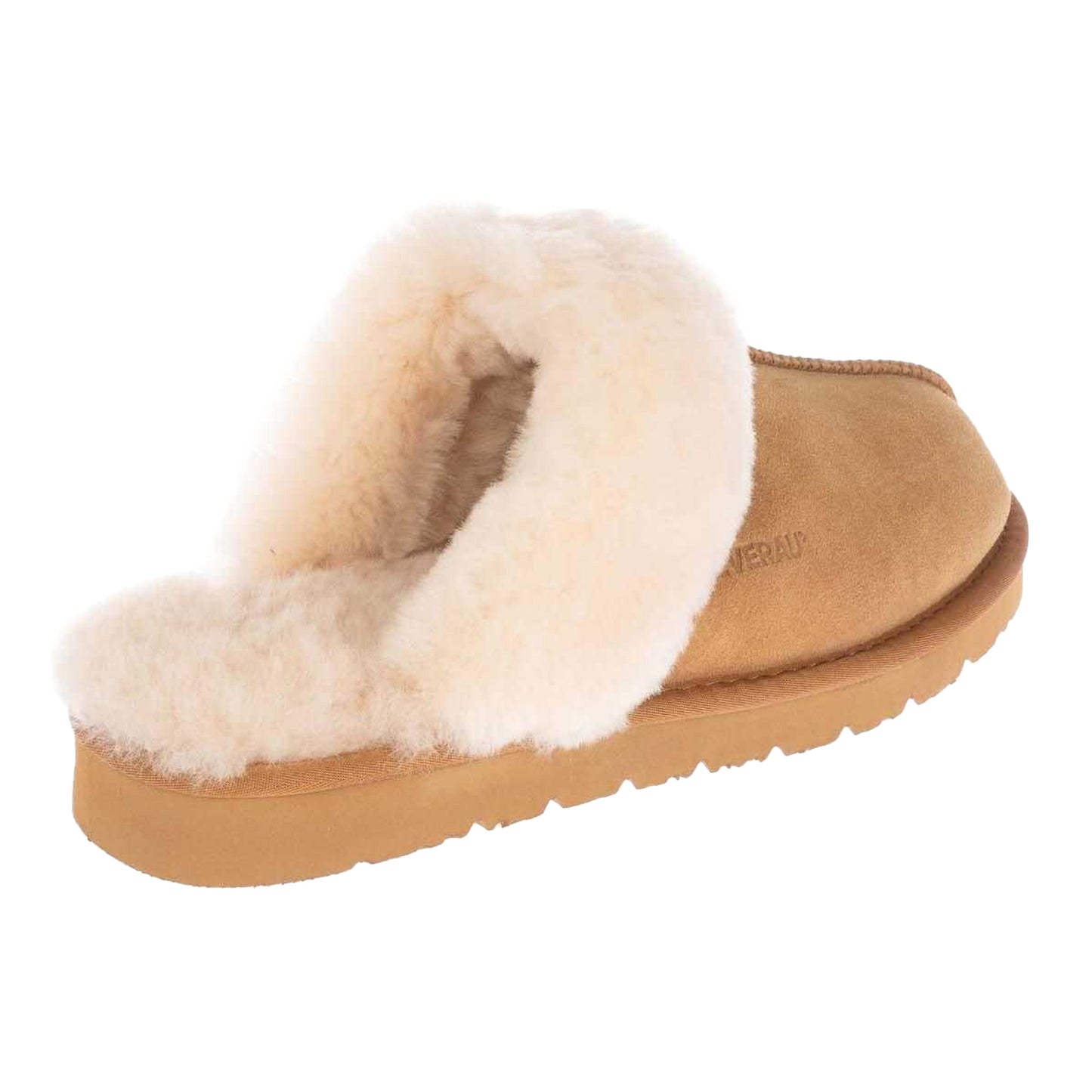 Chestnut - Back - EverAu Womens-Ladies Raven Cow Suede Slippers