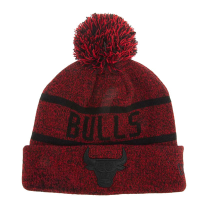 Red - Front - New Era Jake Chicago Bulls Knitted Bobble Beanie