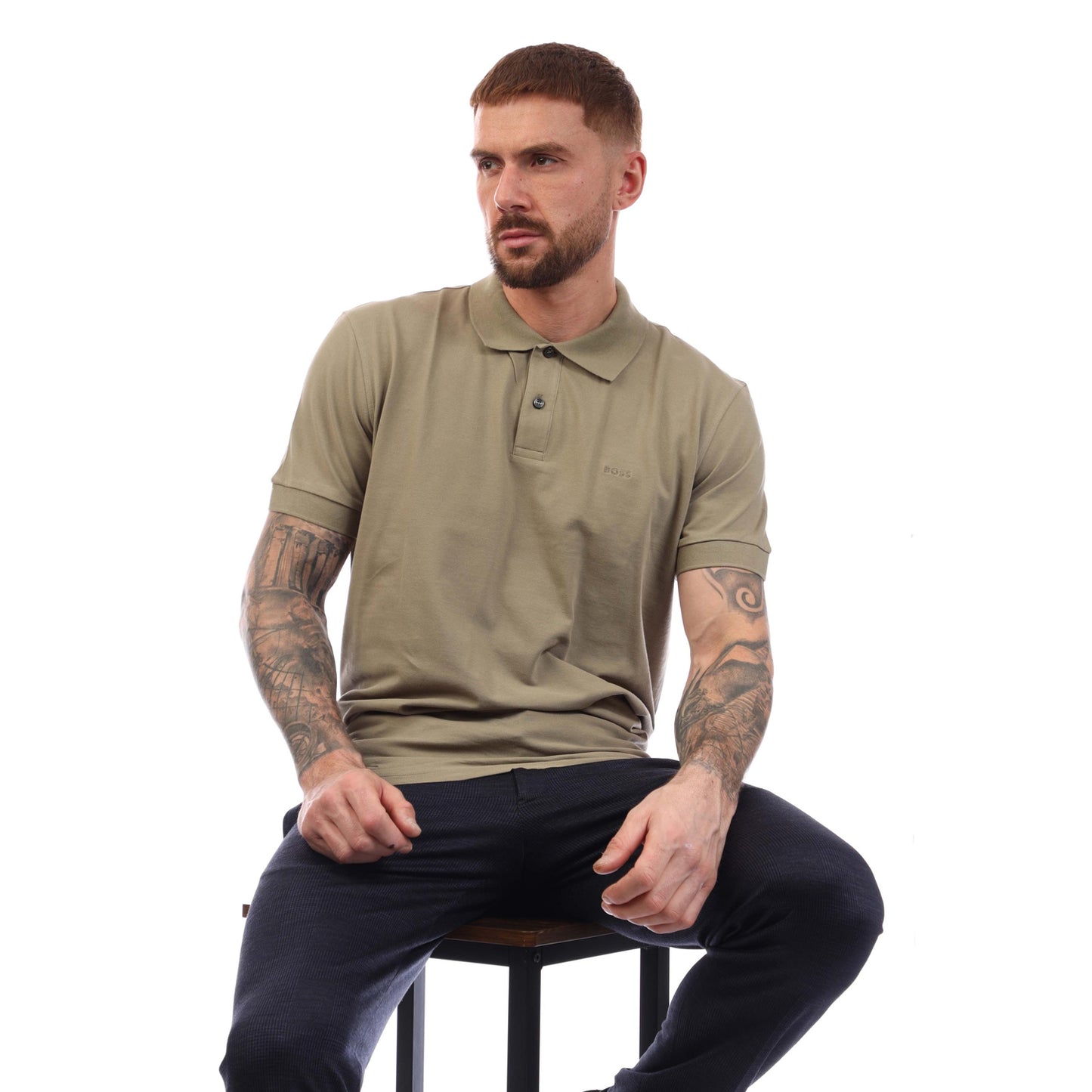 Green - Lifestyle - Boss Mens Logo Cotton Polo Shirt
