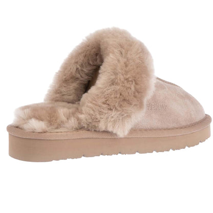 Brown - Back - EverAu Womens-Ladies Raven Slippers