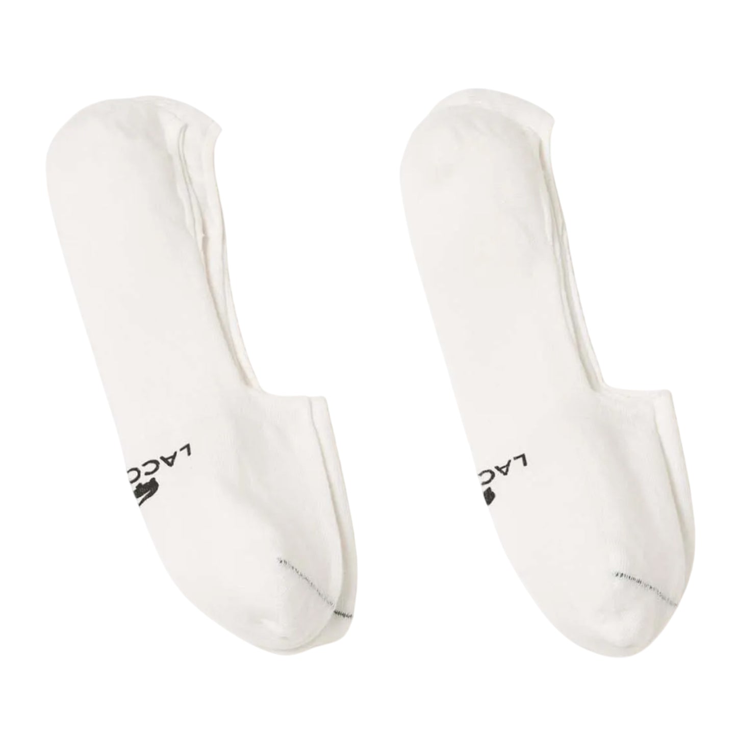White - Front - Lacoste Unisex Adult Logo Organic Cotton Jersey No-Show Socks