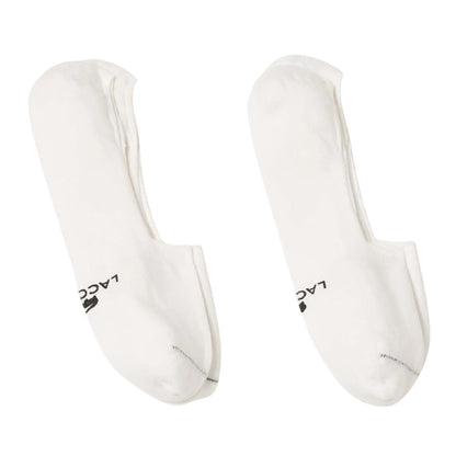 White - Front - Lacoste Unisex Adult Logo Organic Cotton Jersey No-Show Socks