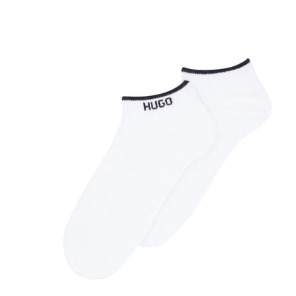 White - Back - Hugo Unisex Adult Logo Ankle Socks (Pack of 2)