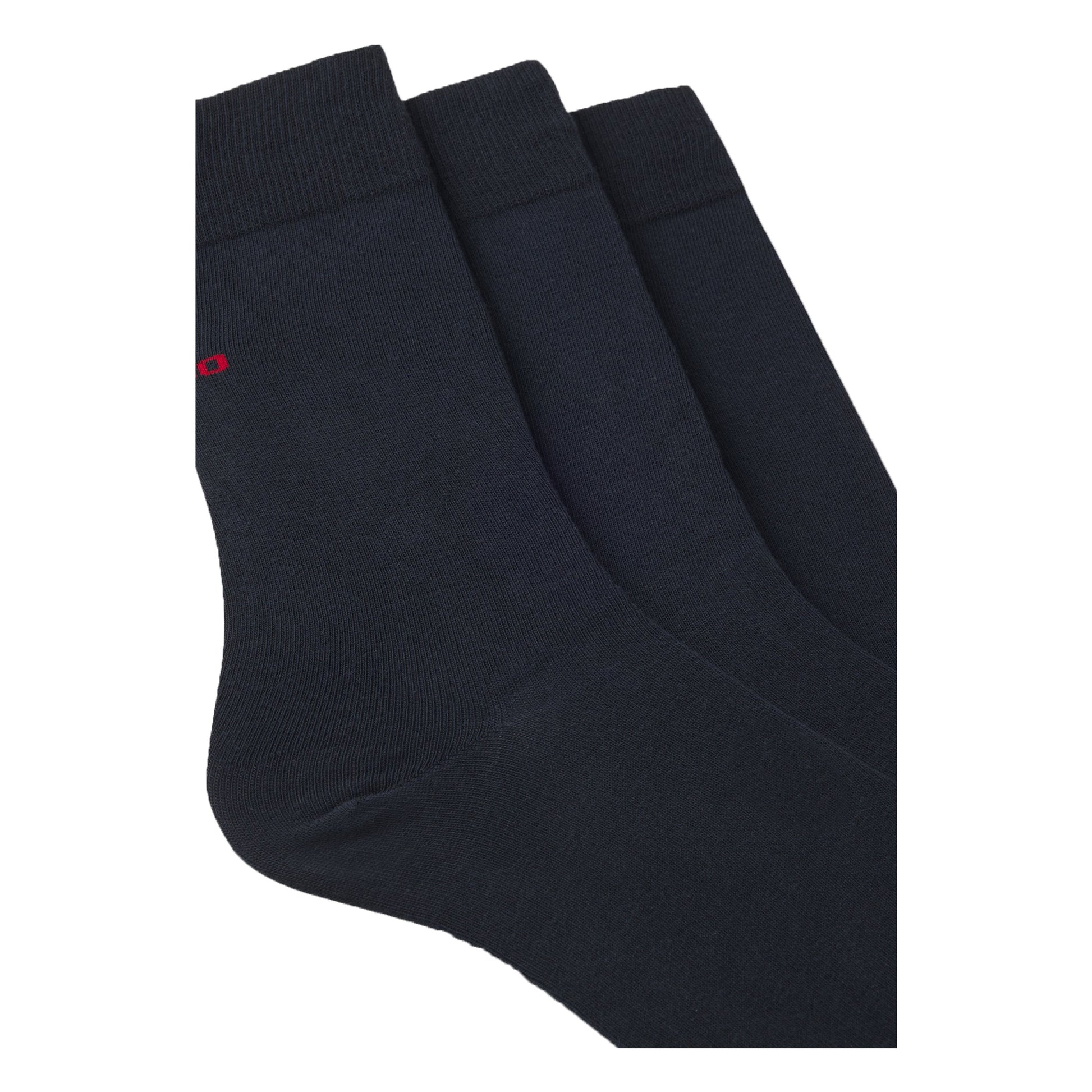 Dark Blue - Back - Hugo Unisex Adult Plain Logo Socks (Pack of 3)