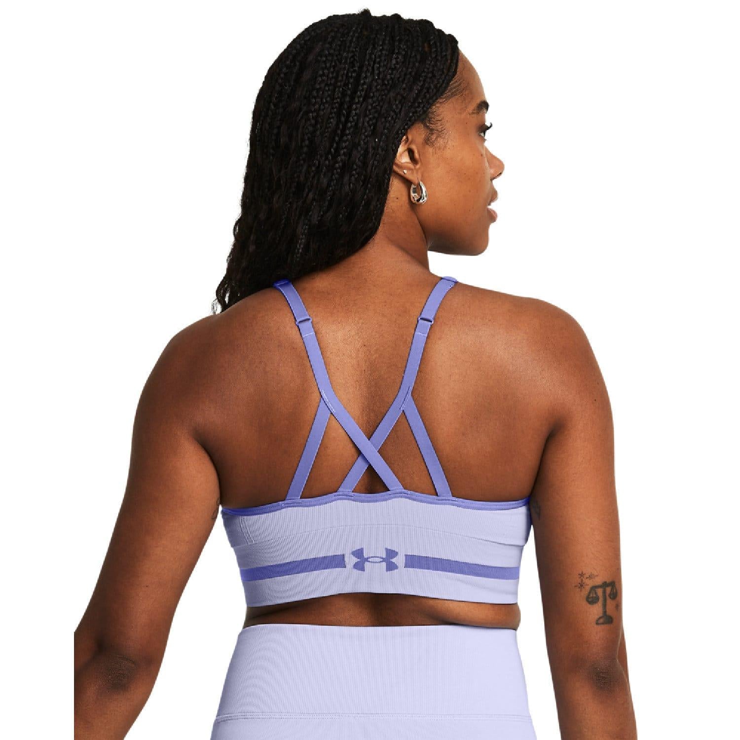 Purple - Pack Shot - Under Armour Womens-Ladies Seamless Sports Bra