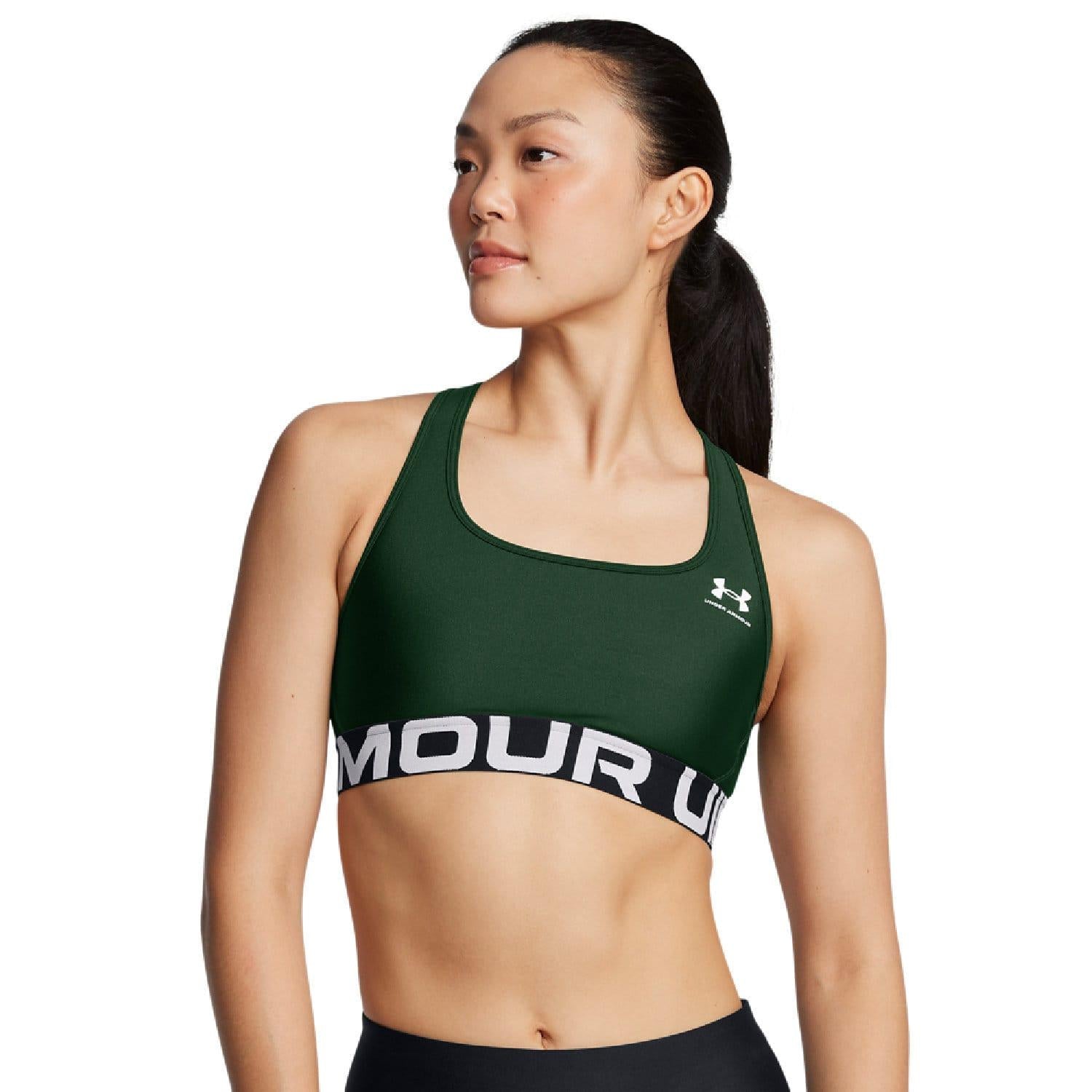Green - Lifestyle - Under Armour Womens-Ladies HeatGear Sports Bra