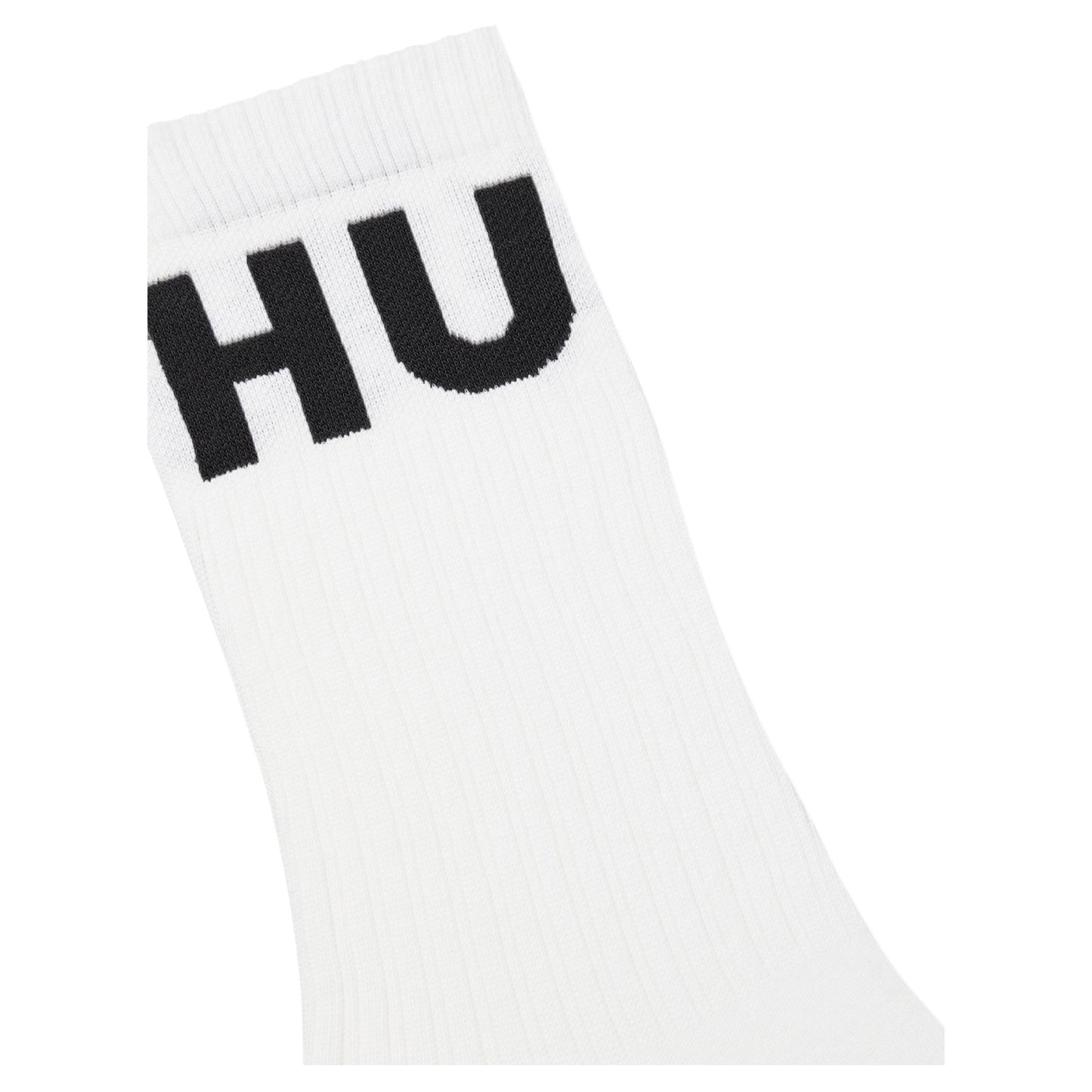 White - Back - Hugo Unisex Adult Iconic Contrast Logo Socks (Pack of 3)