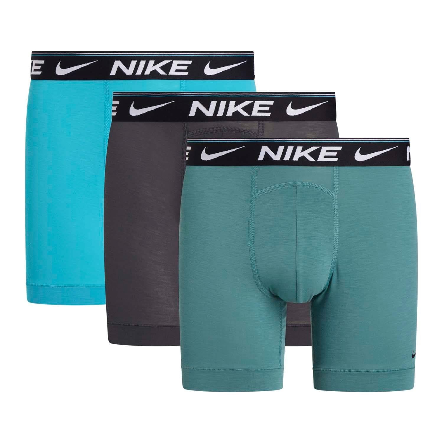 Dusty Cactus-Biocoastal-Anthracite - Front - Nike Mens Ultra Comfort Dri-FIT Boxer Shorts (Pack of 3)