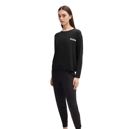 Black - Lifestyle - Hugo Womens-Ladies Unite Long-Sleeved Pyjama Top