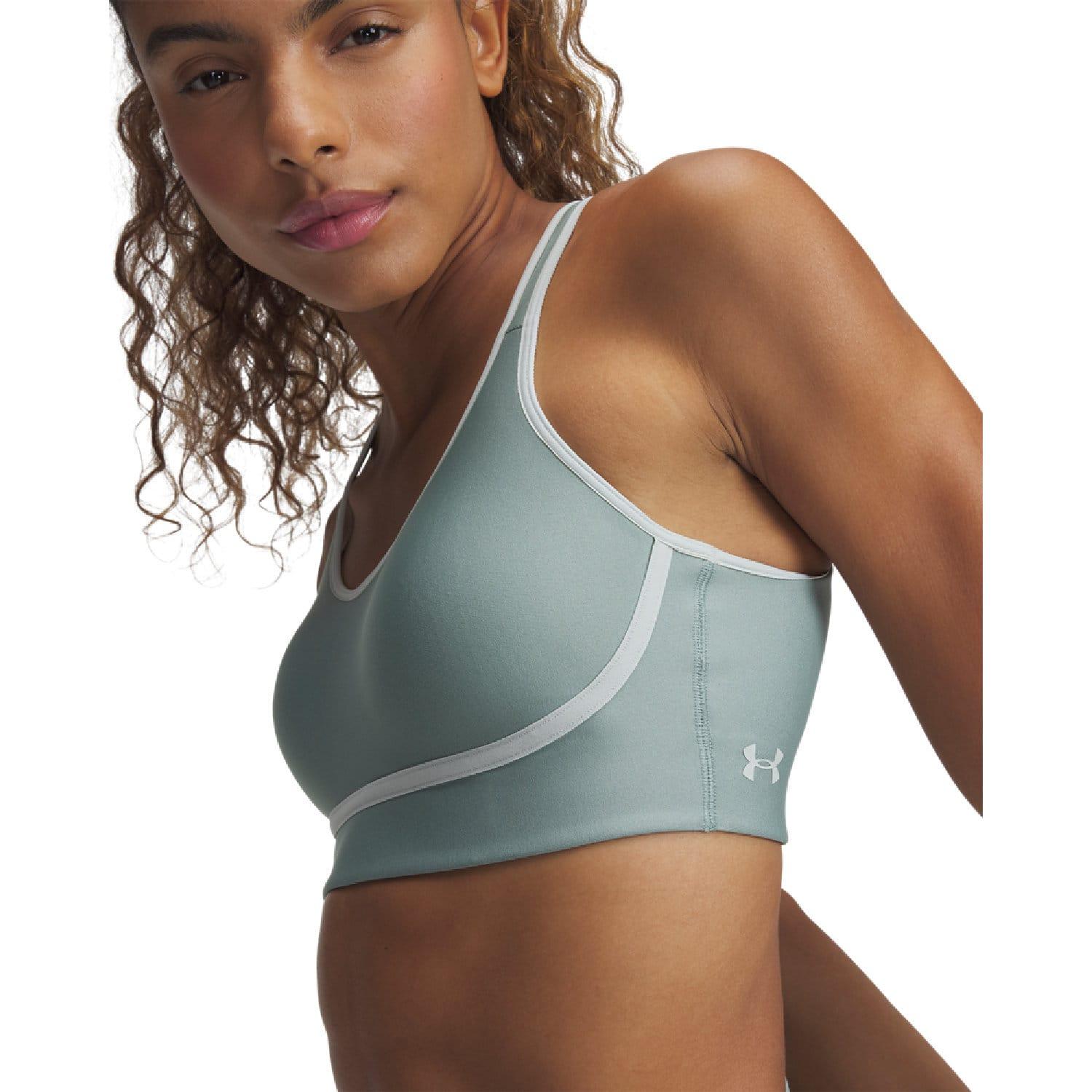 Green - Lifestyle - Under Armour Womens-Ladies Infinity Piped Sports Bra