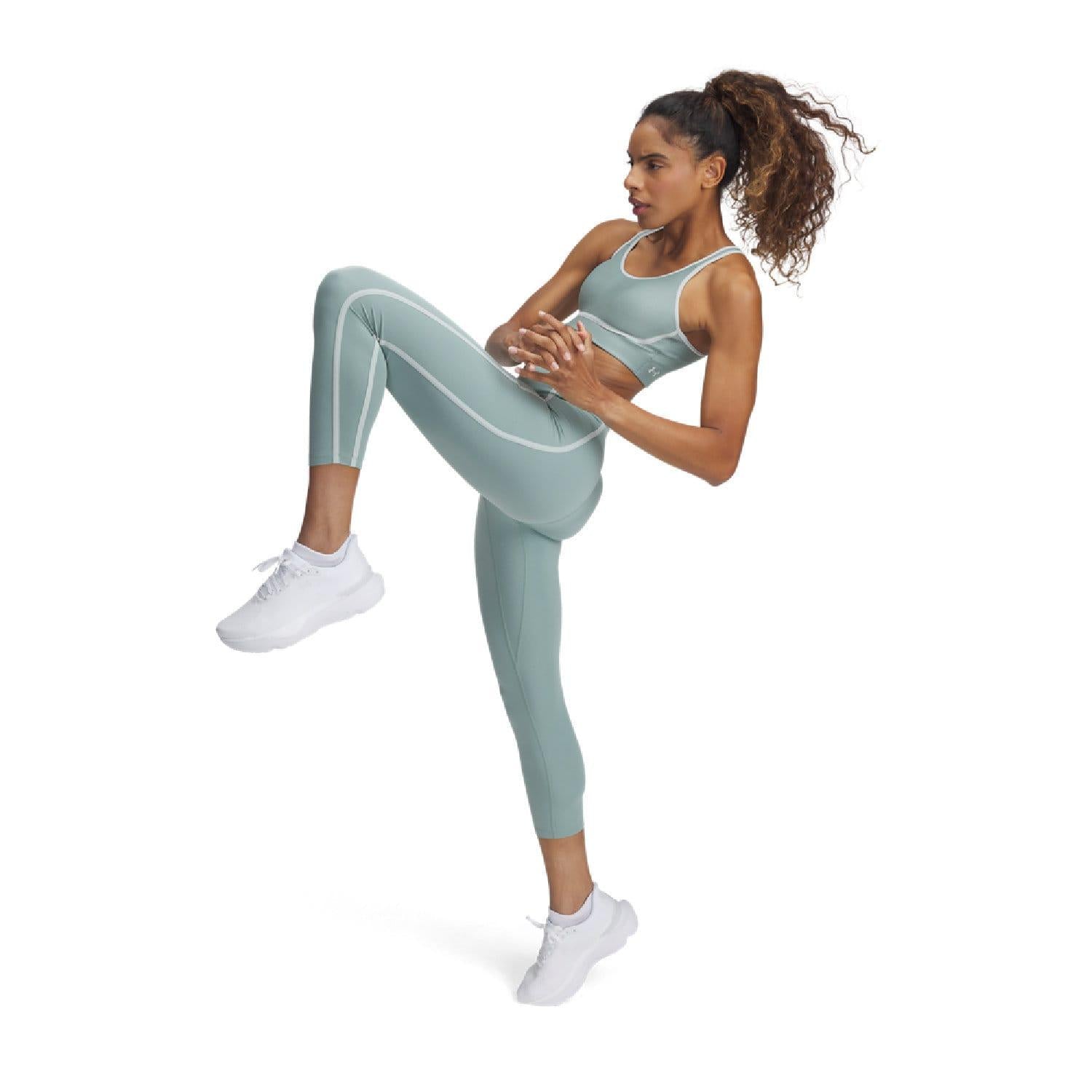 Green - Pack Shot - Under Armour Womens-Ladies Infinity Piped Sports Bra