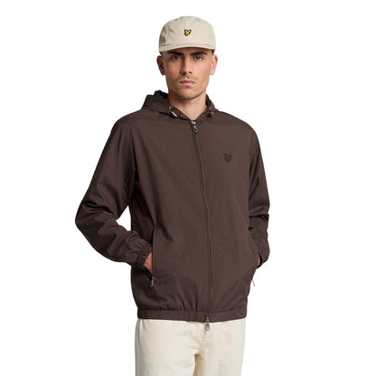 Green - Side - Lyle & Scott Mens Tonal Eagle Hooded Bomber Jacket