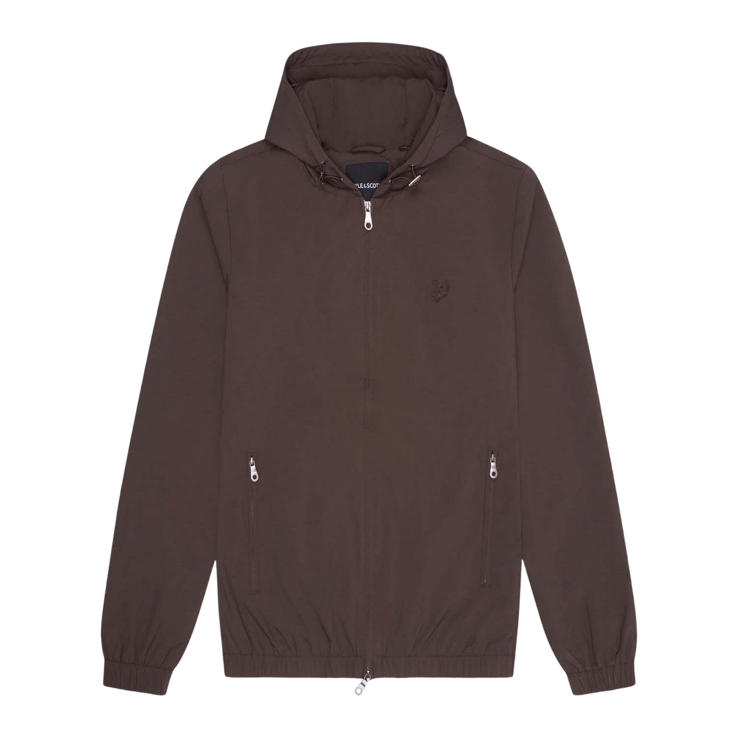 Green - Front - Lyle & Scott Mens Tonal Eagle Hooded Bomber Jacket