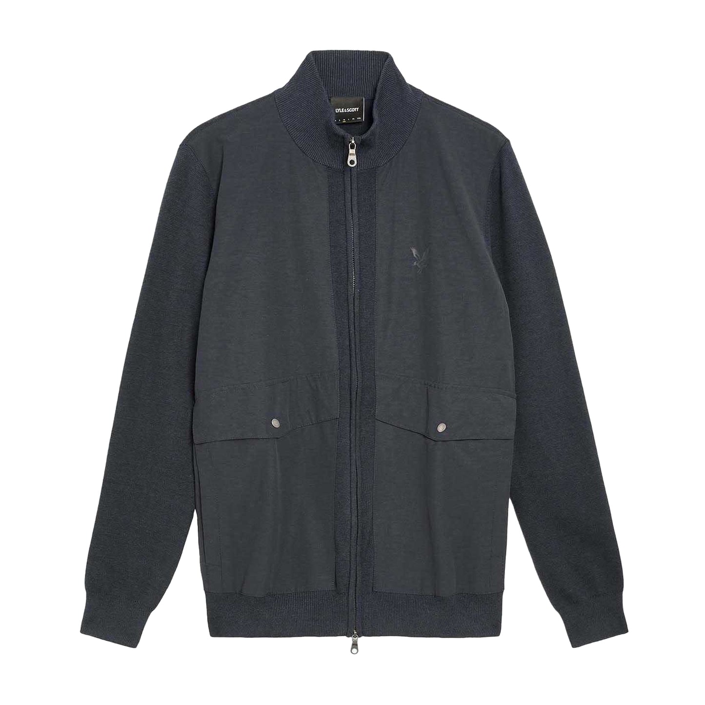 Blue - Front - Lyle & Scott Mens Milano Knitted Hybrid Jacket