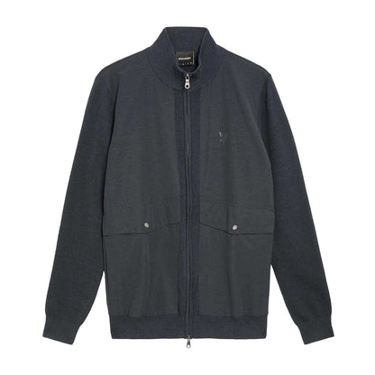 Blue - Front - Lyle & Scott Mens Milano Knitted Hybrid Jacket