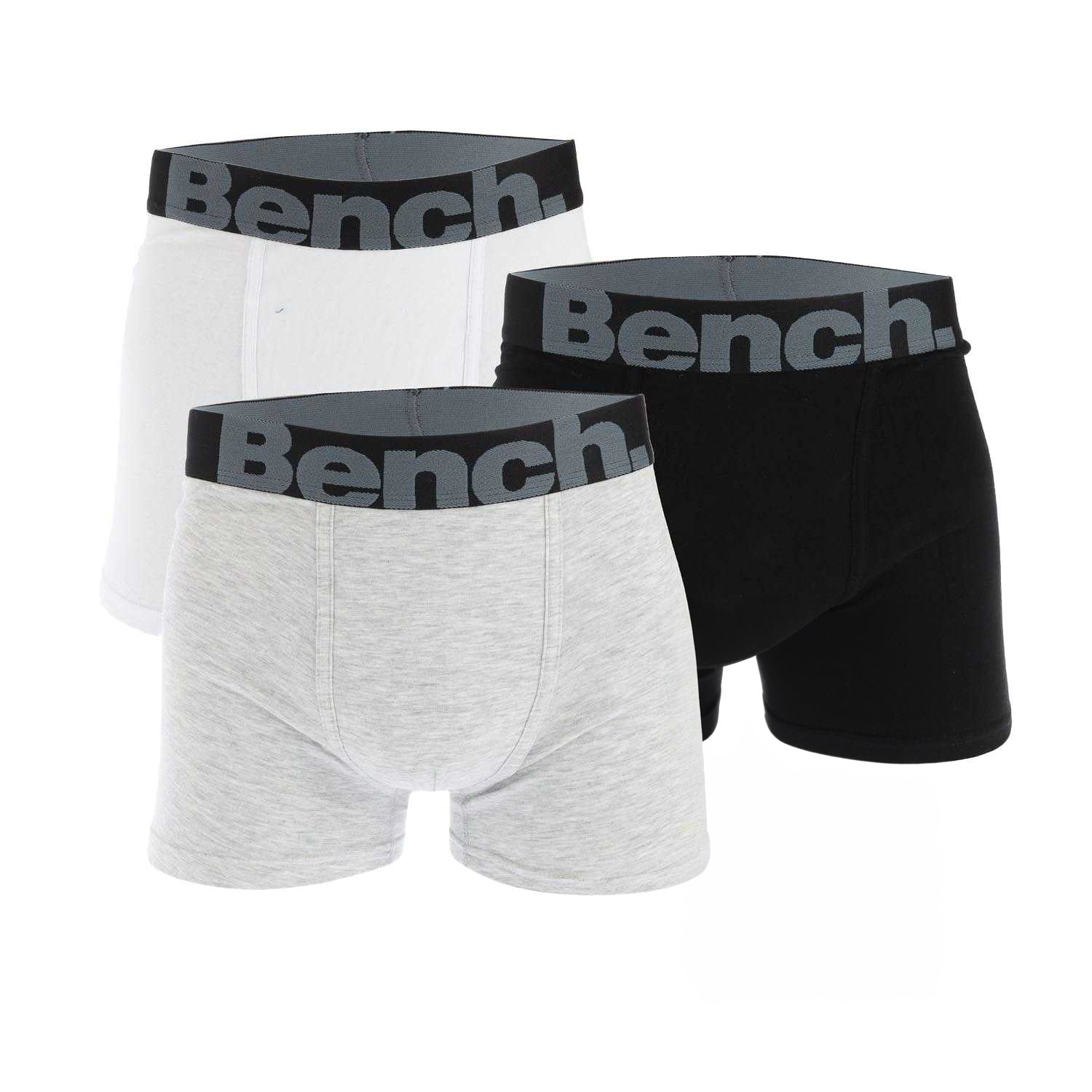 Black-Grey-White - Front - Bench Mens Conan Boxer Shorts (Pack of 3)