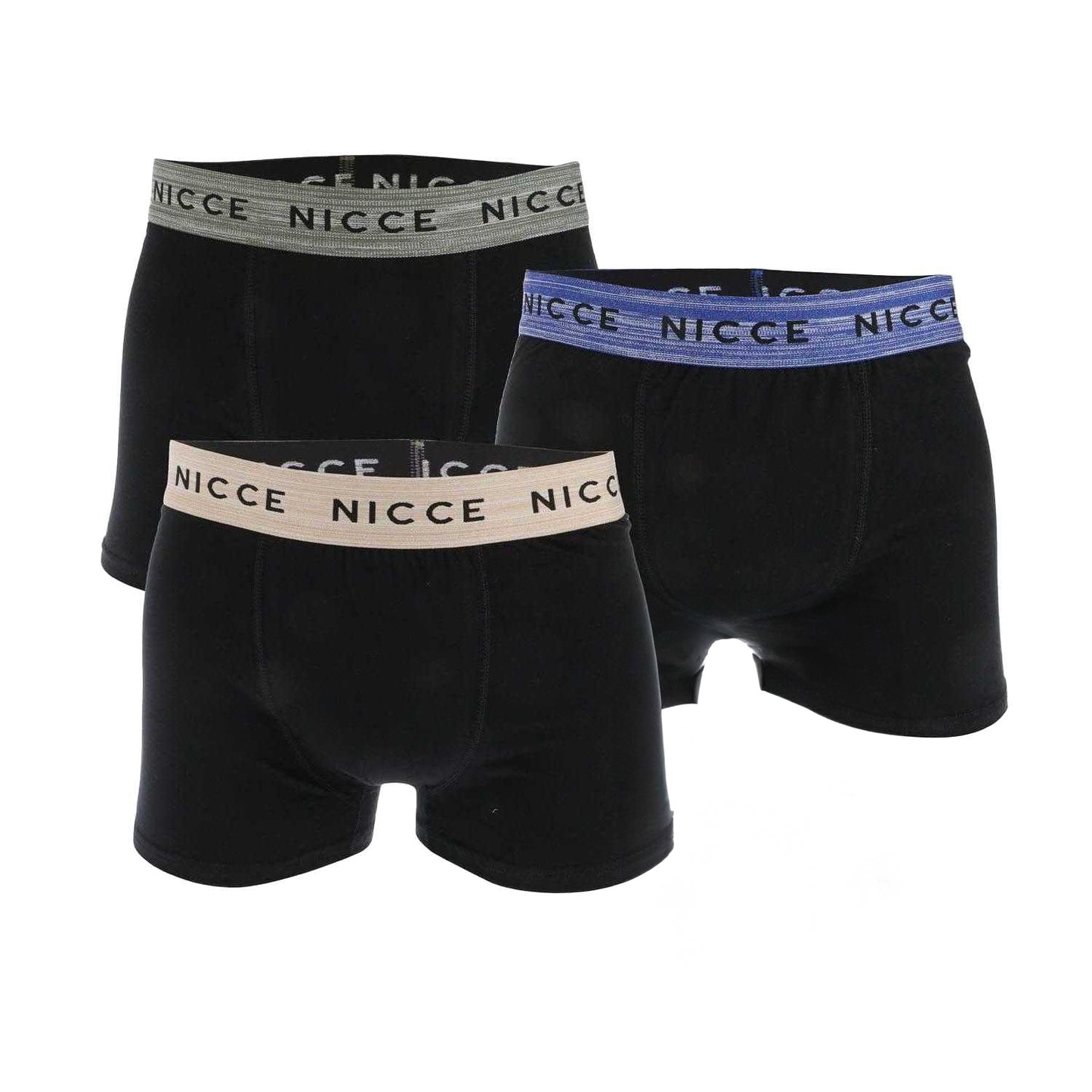 Black - Front - Nicce Mens Platsa Boxer Shorts (Pack of 3)