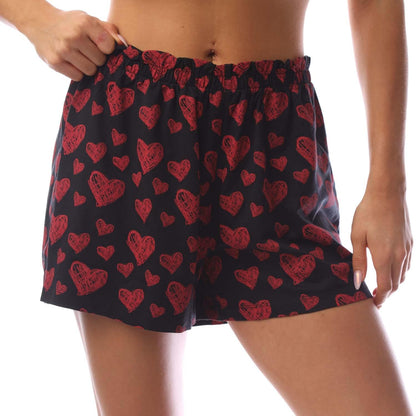 Red-Black - Lifestyle - Hugo Mens Nikka Hearts Pyjama Shorts