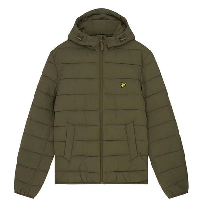 Olive - Front - Lyle & Scott Mens Lightweight Puffer Jacket