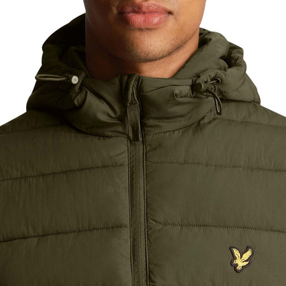 Olive - Side - Lyle & Scott Mens Lightweight Puffer Jacket
