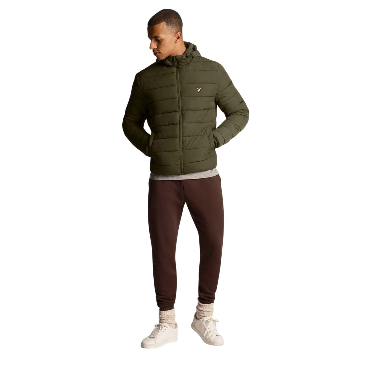 Olive - Pack Shot - Lyle & Scott Mens Lightweight Puffer Jacket