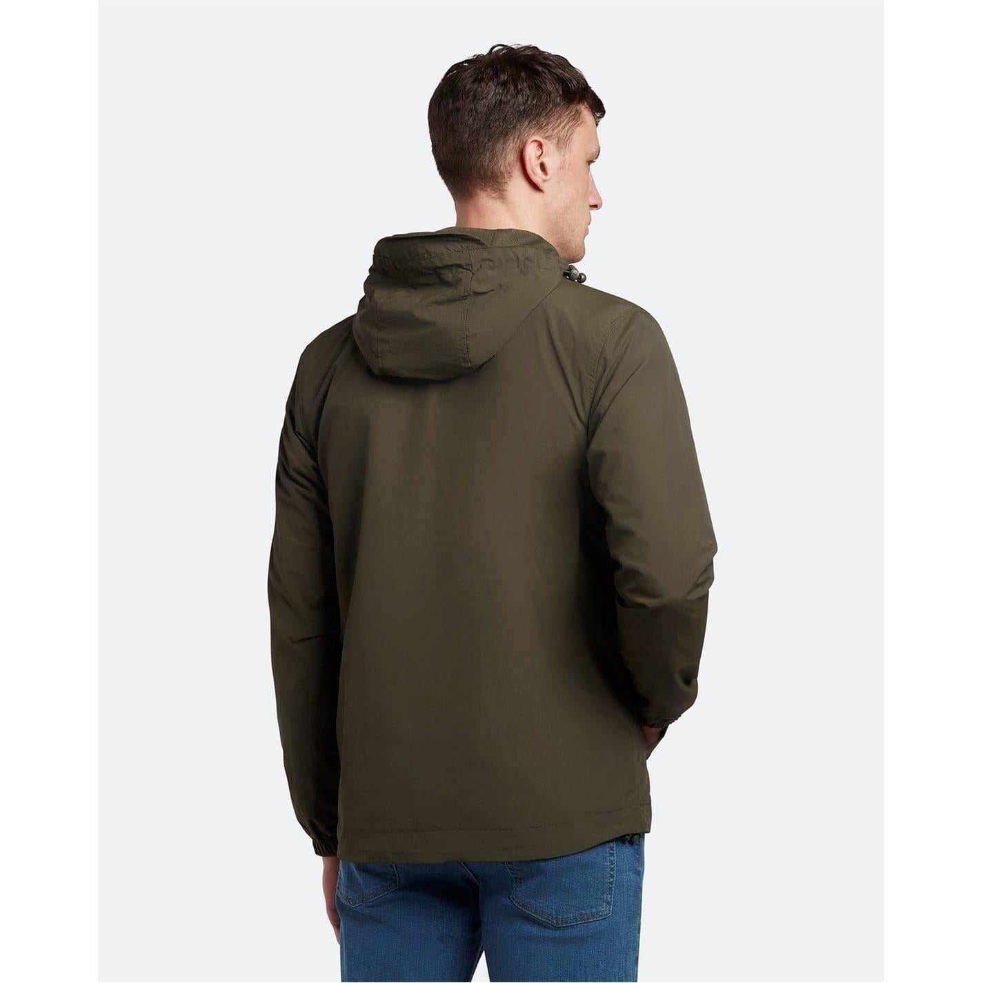 Olive - Side - Lyle & Scott Mens Water Resistant Hooded Jacket