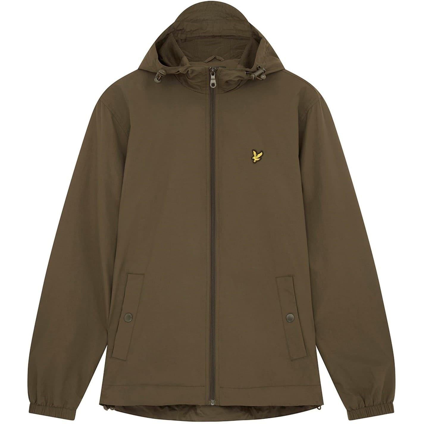 Olive - Pack Shot - Lyle & Scott Mens Water Resistant Hooded Jacket