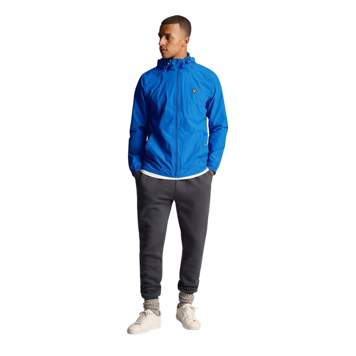 Blue - Pack Shot - Lyle & Scott Mens Water Resistant Hooded Jacket