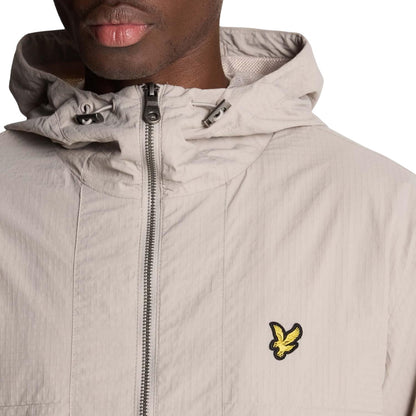 Grey - Side - Lyle & Scott Mens Ripstop Lightweight Jacket