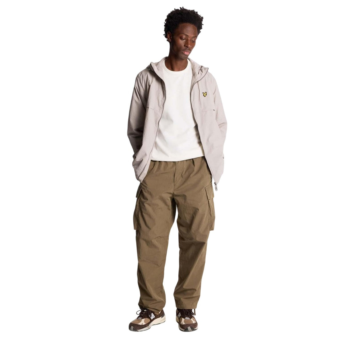 Grey - Close up - Lyle & Scott Mens Ripstop Lightweight Jacket