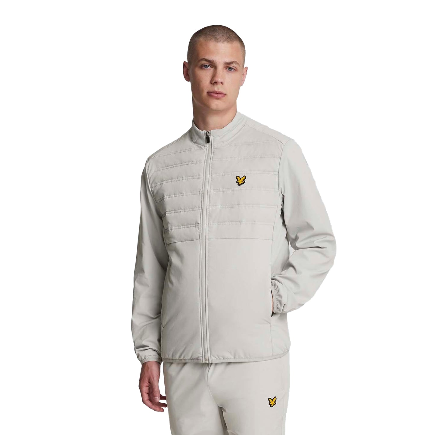 Blue - Side - Lyle & Scott Mens Double Baffle Hybrid Sports Jacket