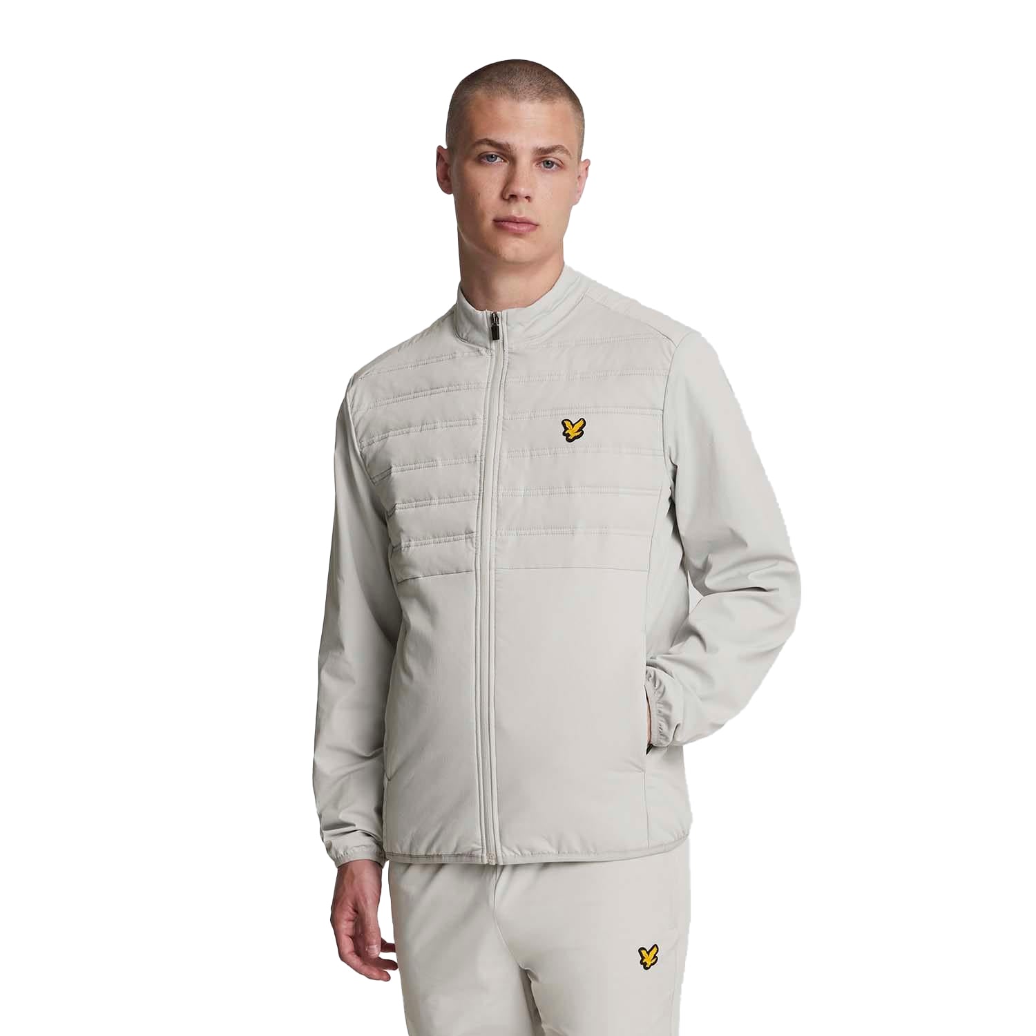 Blue - Side - Lyle & Scott Mens Double Baffle Hybrid Sports Jacket