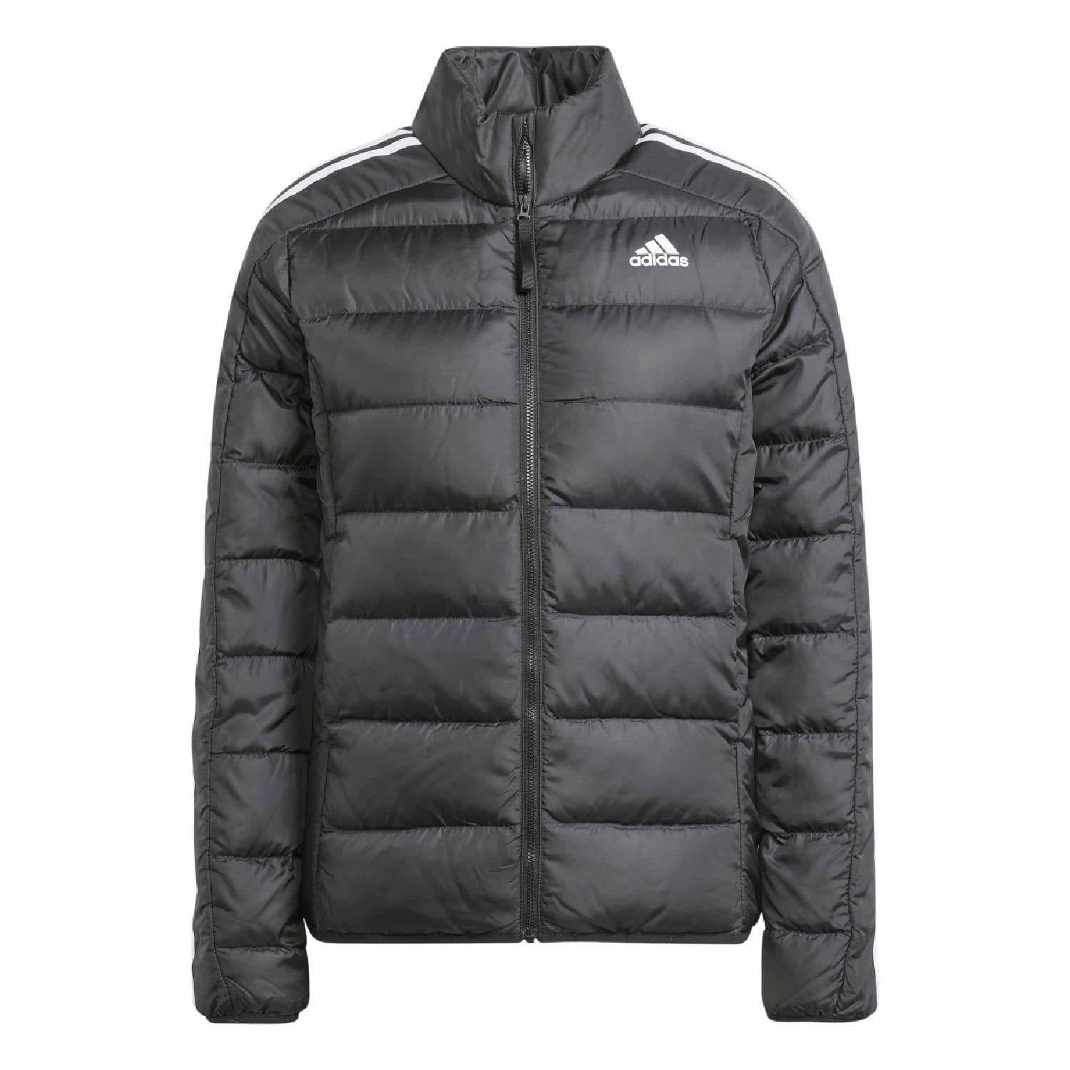 Black - Front - Adidas Womens-Ladies Essential 3 Stripes Down Lightweight Jacket
