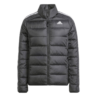 Black - Front - Adidas Womens-Ladies Essential 3 Stripes Down Lightweight Jacket
